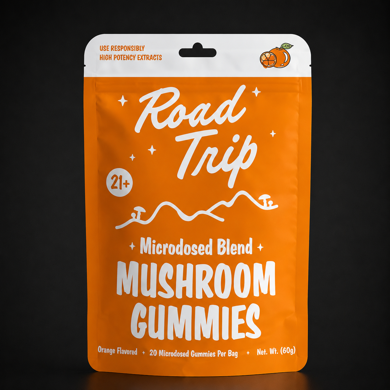 Road Trip - MICRODOSED Gummies + Functional Mushrooms - Orange