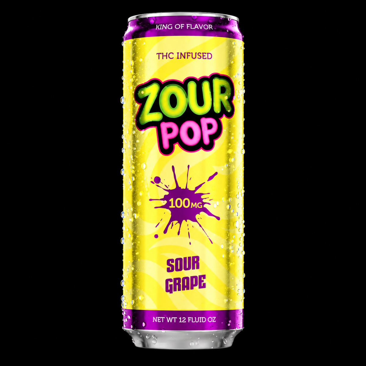 Zour Pop Sour Grape 100mg THC Drink – 12oz