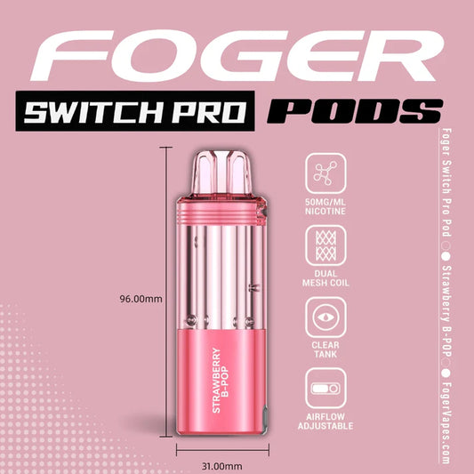 Foger Switch Pro Pod | 30K Puffs - Strawberry Bpop