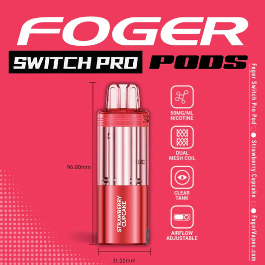 Foger Switch Pro Pod | 30K Puffs - Strawberry Cup Cake