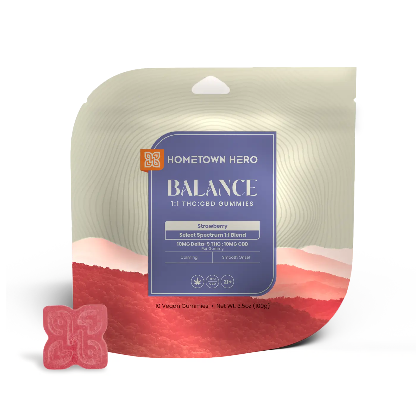 Hometown Hero - Strawberry Balance THC:CBD Gummies