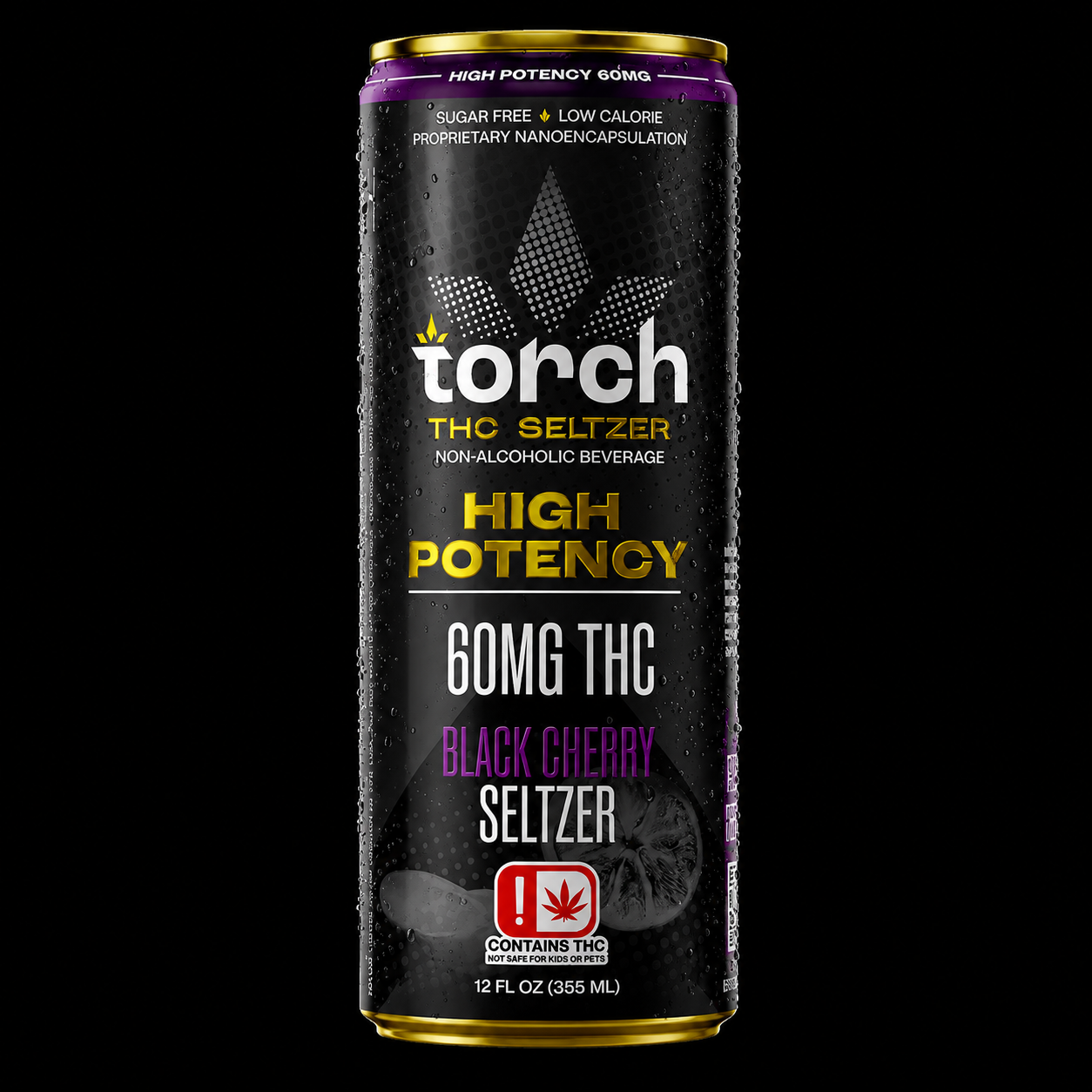 Black Cherry High Potency D9 THC Seltzer