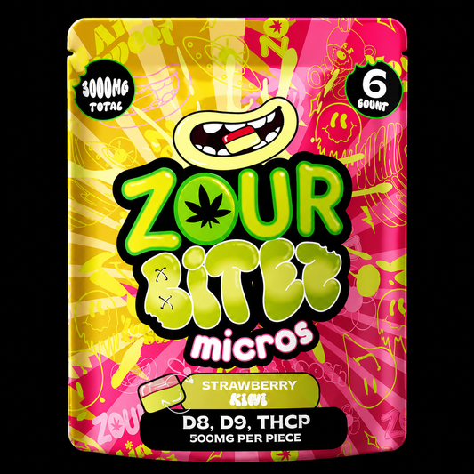 ZOUR x BITEZ Micros Strawberry Kiwi 3,000MG Gummies - Delta-8 + Delta-9 + THCP