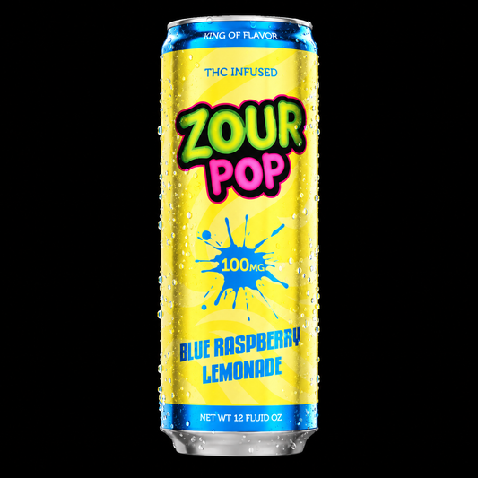 Zour Pop Blue Raspberry Lemonade 100mg THC Drink – 12oz