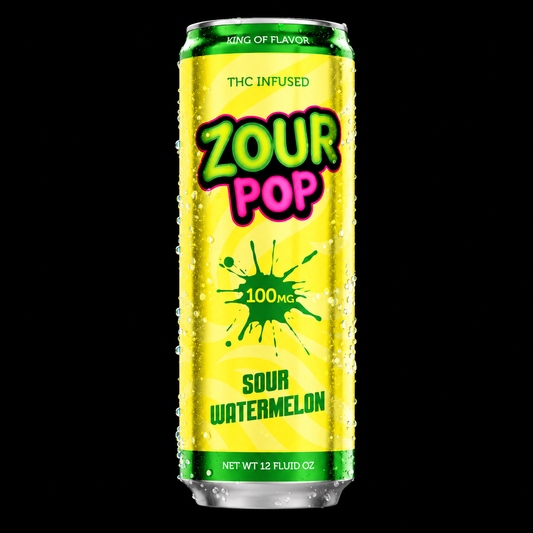 Zour Pop Sour Watermelon 100mg THC Drink – 12oz