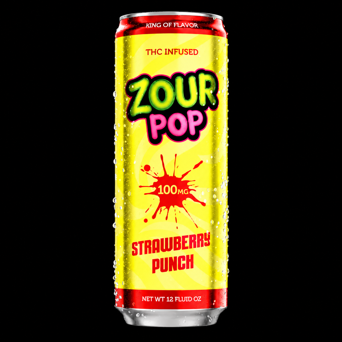 Zour Pop Strawberry Punch 100mg THC Drink – 12oz